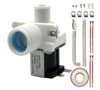 Électrovanne d'arrivée d'eau AC230V 0,02-0,8MPa NF 3/4" - remplace les vannes pour lave-linge, machine à glaçons, lave-vaisselle, avec tuyaux, bornes, colliers, attaches & ruban PTFE