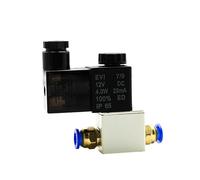 Électrovanne de commande pneumatique 2V025-06 G1/8 2V025-08 G1/4, normalement fermée, for air, eau, huile, 12 V, 24 V, 110 V, 220 V, 2 ports, 2 voies(2V025-08 AC110V,With 8mm fittings)