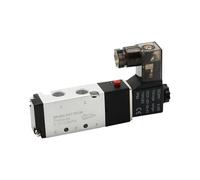 Électrovanne de commande pneumatique 4V110-06 1/8" 5 voies 2 positions 24 V CC 12 V CA 110 V CA 220 V avec raccords 4 mm 6 mm 8 mm(4V110-06 Wire-PC4-01,AC110)