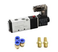 Électrovanne de commande pneumatique 4V110-06 1/8 pouce 5 voies 2 positions avec raccord 1 pièce(4V110-06 w PC8-01,DC24)