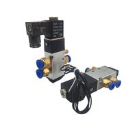 Électrovanne de commande pneumatique 4V110-06 1/8 pouce 5 voies 2 positions DC 24 V 12 AC 110 220 avec raccord 4 mm 6 8 Vannes d'air 1 pièces(WIRE W PC 8-01,DC 24V)