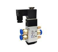 Électrovanne de commande pneumatique 4V110-06, 1/8 pouces, 5 voies, 2 positions, DC 24V DC 12V AC 110V AC220V avec raccord 4mm 6mm 8mm(With-4mm-Fittings,AC110V)