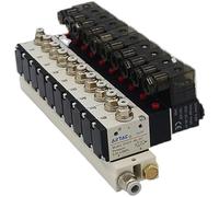 Électrovanne de Station collecteur 3V210-08, 3 ports, 2 positions, combinaison multidirectionnelle, DC12V 24V AC220V avec électrovannes raccord(AC220V 4mm fittings,3 Stations)