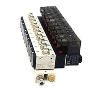 Électrovanne de station de collecteur 3V210-08, 3 ports, 2 positions, combinaison multivoies, DC12V 24V AC220V avec raccords(AC110V 6mm fittings)