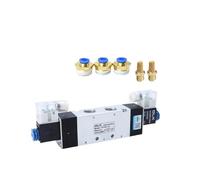 Électrovanne directionnelle pneumatique à Double tête, commande, 5 voies, 2 positions, maintien de puissance, 4V420-15(With 6mm fittings,AC220V)