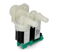 Électrovanne double 180° droite Ø 10,5 mm compatible avec vanne d'eau de machine à laver Bosch, Siemens