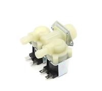 Électrovanne Double voie for Machine à laver, 6 Minutes 12mm, une sur deux sorties, vanne d'entrée d'eau normalement fermée, DC12V AC220V(DC24V)