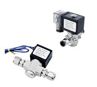 Électrovanne électrique 1/4" normalement ouverte en acier inoxydable 304 DN8 12 V/24 V/220 V/110 V avec joint FKM/Viton for eau, huile, air, gaz(TYPE2 with PC8mm,AC110V)