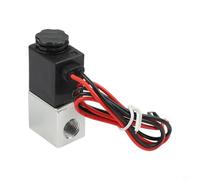 Électrovanne électrique 1/4" pour NPT normalement fermée DC 12 V pour systèmes d'air, eau, huile et vapeur - Corps en aluminium/laiton, 0,23 pour Cv, < 20 ms pour réponse, B-G