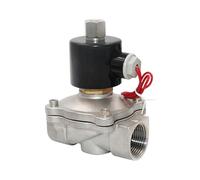 Électrovanne électrique en acier inoxydable 6,35 mm, 9,5 mm, 1,27 cm, 1,9 cm, 1,9 cm, normalement ouverte pour eau, huile, air, gaz 12 V/24 V/220 V/110 V (AC220 V, DN25)