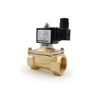 Électrovanne électrique en laiton normalement fermée, 1/4 "3/8" 1/2 "3/4" 1 "1-1/4" 12V 24V 110V 220V eau huile Air IP65 étanche(DN32,AC220V-CLOSED)
