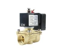 Électrovanne électrique en laiton normalement fermée DN15 DN20 DN25, 1/2 pouces, avec bobine d'économie d'énergie, DC24V DC12V AC220 for Air, eau et huile(DN15,DC12V)