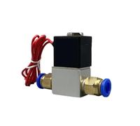 Électrovanne électrique pneumatique 12V 24V 220V, 2 positions, 2 ports, vanne magnétique à Air normalement fermée, raccord de tuyau 6mm 8mm(PC 6MM Fittings,DC 12V)