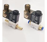 Électrovanne électrique pneumatique 12V 24V 220V, 2 positions, 2 ports, vanne magnétique à Air normalement fermée, 6mm 8mm, raccord cannelé for tuyau, 1 pièces (Color : 8mm-8mm Barb, Size : AC110V)