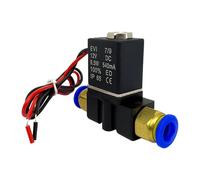 Électrovanne électrique pneumatique 12V 24V 220V, 2 positions, 2 ports, vanne magnétique à Air normalement fermée, tuyau 6mm 8mm, connexion barbe(8MM,DC12V)