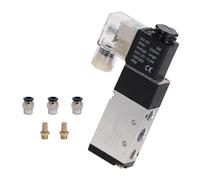 Électrovanne électrique pneumatique, 5 voies, 2 bits, contrôle d'air, magnétique, 4V210-08, 12V, 24V, 220V, tension de bobine(4V210-08 w PC6-02,DC12V)