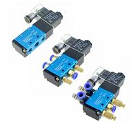 Électrovanne électrique pneumatique 5 voies 2 positions 12V 24V 220V 6mm 8mm 10mm tuyau connecter ajuster contrôle Air gaz vanne magnétique 1 pièces(SL-6mm,AC 110V)
