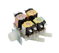 Électrovanne électromagnétique en plastique, 12 V/24 V/220 V CC G3/4", 1 entrée/4 sorties, vanne de vidange d'eau normalement fermée, solénoïde d'entrée d'eau électrique(DC 24V)