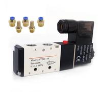 Électrovanne, Électrovanne pneumatique électrique 5 voies, 2 positions, commande air-gaz, vanne magnétique 12 V, 24 V, 220 V, bobine 4 mm-12 mm, raccords de tuyau(Pc 4mm Fittings,DC12V)