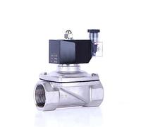 Électrovanne en acier inoxydable 1-1/4 ", for étanche, électrovanne normalement fermée 220V 12V 24V 110V avec indicateur de alimentation LED(NPT-12VDC-NBR-SEAL)