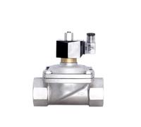 Électrovanne en acier inoxydable filetée NPT de 2 pouces, électrovanne normalement ouverte étanche avec indicateur d'alimentation LED 24 V 12 V 220 V 110 V(NPT-240VAC-NBR-SEAL)