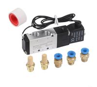 Électrovanne en alliage d'aluminium DC24 V avec filtre intégré | 2 positions 5 voies, bobine DC24V, contrôle précis du flux d'air, idéal pour l'automatisation, installation facile