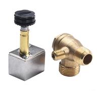 Électrovanne en fonte d'aluminium pour compresseurs d'air - Clapet anti-retour de purge de déchargement avec fonctionnement silencieux, 16 × 14 × 14 mm (modèle A), compatible avec pneumatique (C)