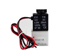 Électrovanne en laiton fermée 1/4" 1/8" DC 12 V 24 V 110 V 220 V Vannes pneumatiques à action directe à 2 voies for eau, air, gaz chaud(1/8"_24V)