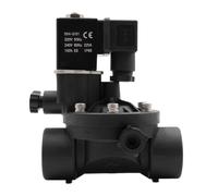 Électrovanne en plastique à 2 voies normalement fermée ou normalement ouverte AC 220 V avec interrupteur manuel et vanne d'eau de réglage du débit. (G-AC 24 V-ES fermé)
