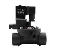 Électrovanne en plastique à commande pilote à 2 voies AC220V normalement fermée ou ouverte, vannes d'eau avec interrupteur manuel et réglage du débit.(1-1/4",NPT_AC 220V_ES OPEN)
