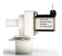 Électrovanne en plastique à filetage 3/4, 220 V CA, normalement fermée (N/C), pour l'alimentation en eau des machines à glaçons et des distributeurs d'eau