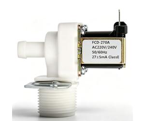 Électrovanne en plastique à filetage 3/4, 220 V CA, normalement fermée (N/C), pour l'alimentation en eau des machines à glaçons et des distributeurs d'eau