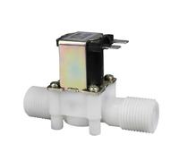 Électrovanne en plastique G1/2, filetage externe normalement fermé, bobine de cuivre DC12V DC24V AC220V(No pressure type,DC12V)