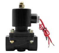 Électrovanne en plastique normalement fermée DN08/10/15/20/25/32/40/50 AC220VDC12V24V Vanne de commutation de vanne d'eau Résistance à la corrosion(Silver,0.5 Inch)