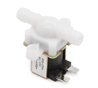 Électrovanne en plastique normalement ouverte pour systèmes de contrôle de l'eau DC 12 V/24 V - 11 x 11 x 9 cm avec filtre d'entrée intégré, compatible avec la distribution d'eau (DC24V)