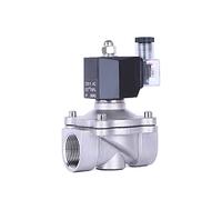 Électrovanne étanche en acier inoxydable 1 ", électrovanne 12 volts normalement fermée avec indicateur de puissance LED(NPT-24VDC-VITON-SEAL)