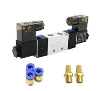 Électrovanne haute 220V pneumatique 4V220-08 Air 5 voies 2 positions 1/4 "bobine en alliage interne DC 12V 24V AC110V(PC 12mm Fittings,AC220)