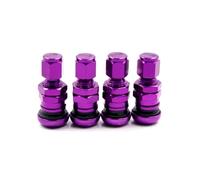 Électrovanne Kit de tiges de valve courtes for voiture, camion, moto, boulon métallique, avec capuchon anti-poussière, accessoires de voiture, 4 pièces Vanne(Purple)