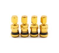 Électrovanne Kit de tiges de valve courtes for voiture, camion, moto, boulon métallique, avec capuchon anti-poussière, accessoires de voiture, 4 pièces Vanne(Gold)