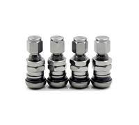 Électrovanne Kit de tiges de valve courtes for voiture, camion, moto, boulon métallique, avec capuchon anti-poussière, accessoires de voiture, 4 pièces Vanne(Gray)