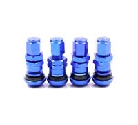 Électrovanne Kit de tiges de valve courtes for voiture, camion, moto, boulon métallique, avec capuchon anti-poussière, accessoires de voiture, 4 pièces Vanne(Blue)