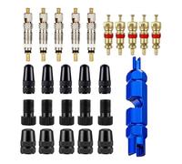 Électrovanne Kit de valve Presta Tubeless for vélo, capuchons de valve Presta amovibles en alliage d'aluminium, for vélo Tubeless Vanne(Kit 9)