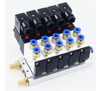 Électrovanne multivoies combinée 4V210-08, stations de collecteur avec raccords, 5 ports, 2 positions, 1 pièce(4 Row 4mm fitting,AC220V)