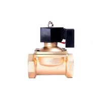 Électrovanne non thermique en laiton 2" normalement fermée, 24 V CC, 12 V CC, 110 V CA, 220 V, fonctionne 24 heures (12 VDC)
