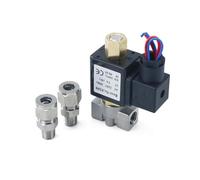Électrovanne normalement ouverte 1/4" en acier inoxydable SS 304 for tuyau d'huile et d'acide à 2 voies DSJ-M YDF-LOK AC220V DC12V(With FC 8mm,DC12V)