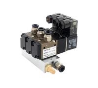 Électrovanne normalement ouverte 3V110-06-NO, bloc de station avec silencieux, accessoires, collecteur de base, 12 V CC, 24 V CA, 110 V CA, 220 V, 3 ports(Ac220v 8mm Fittings)