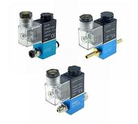 Électrovanne pneumatique 12V 24V 220V, 2 positions, 1/4 ports, voies normalement fermées, compresseur d'air 2V025-08, vanne de commande magnétique(6mm-6mm Hose,DC 12V)