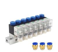 Électrovanne pneumatique 3V1-06-NC 3/2 voies, commande intégrée, une entrée, plusieurs sorties, avec jeu de barres 12 V CC/24 V CA/110 V/220 V(DC12V 8mm fittings,4F)