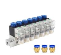 Électrovanne pneumatique 3V1-06-NC 3/2 voies, une entrée, plusieurs sorties, avec jeu de barres, 1 pièce(AC220V 12mm fittings,8F)
