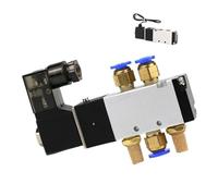 Électrovanne pneumatique 4V110-06 1/8" (5 voies, 2 positions) - Alimentation : 12 V, 24 V, 110 V, 220 V CC(Led w PC601,DC 24V)